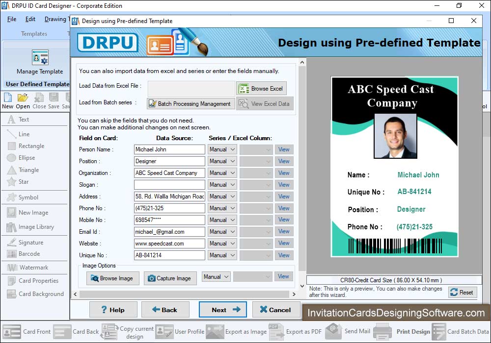 ID Card Design - Corporate Edition User profile information