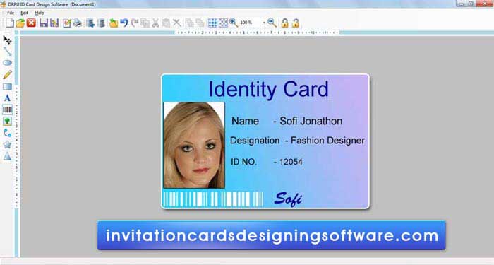 Screenshot of ID Card Designing Software