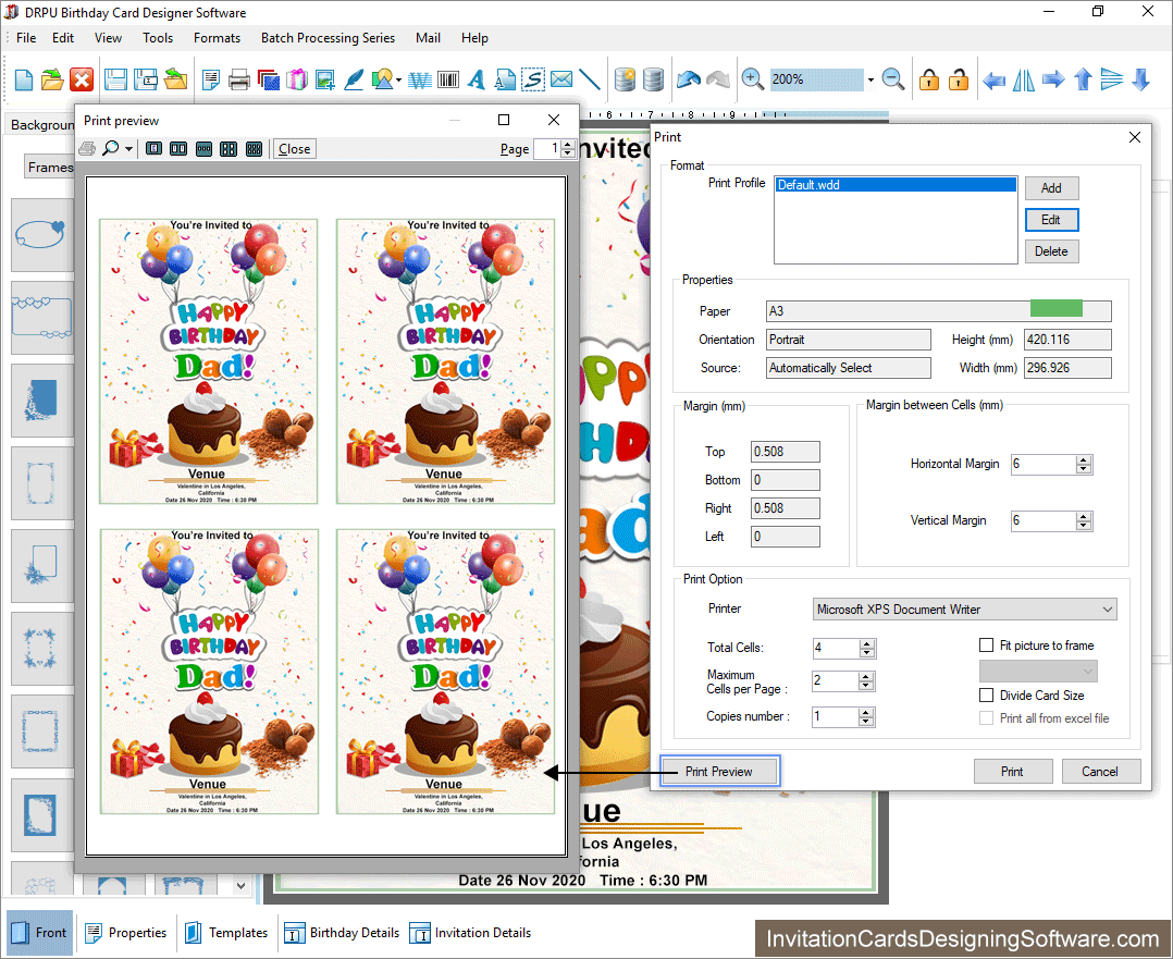 Birthday Cards Designing Software