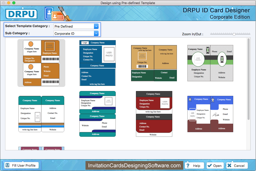 Select Template Category