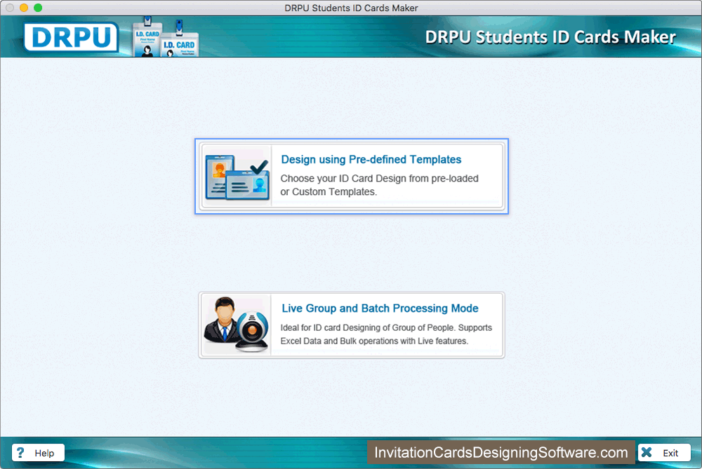 Students ID Cards Maker for Mac  Select Mode
