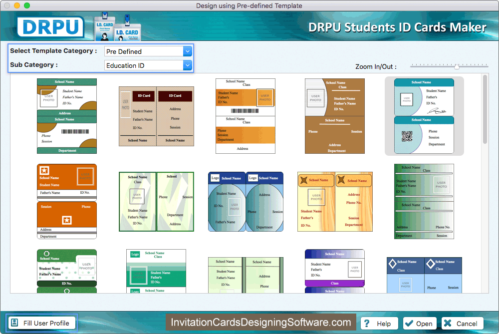 Students ID Cards Maker for Mac Select Templates Category